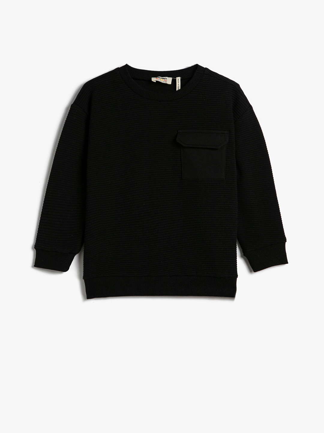 

Koton Boys Round Neck Pure Cotton Sweatshirt, Black