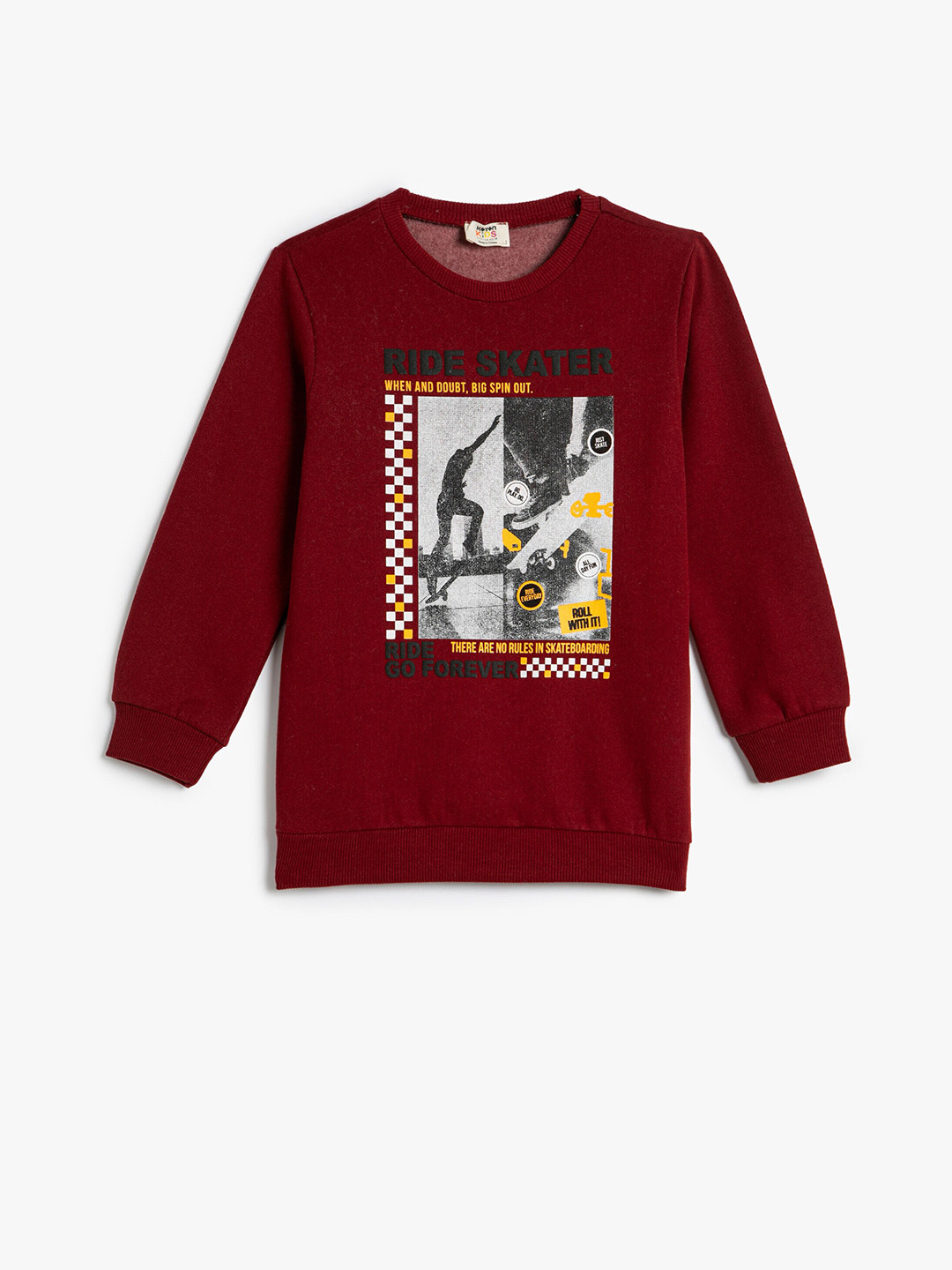 

Koton Boys Graphic Printed Cotton Sweatshirt, Maroon