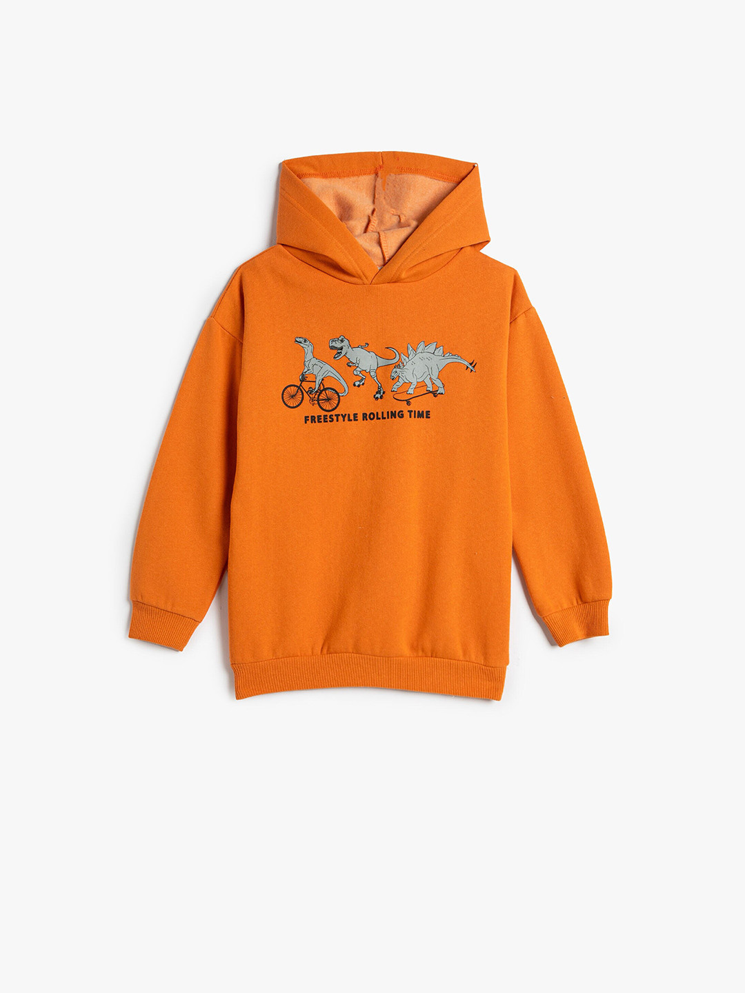 

Koton Boys Printed Hooded Pure Cotton Pullover, Orange