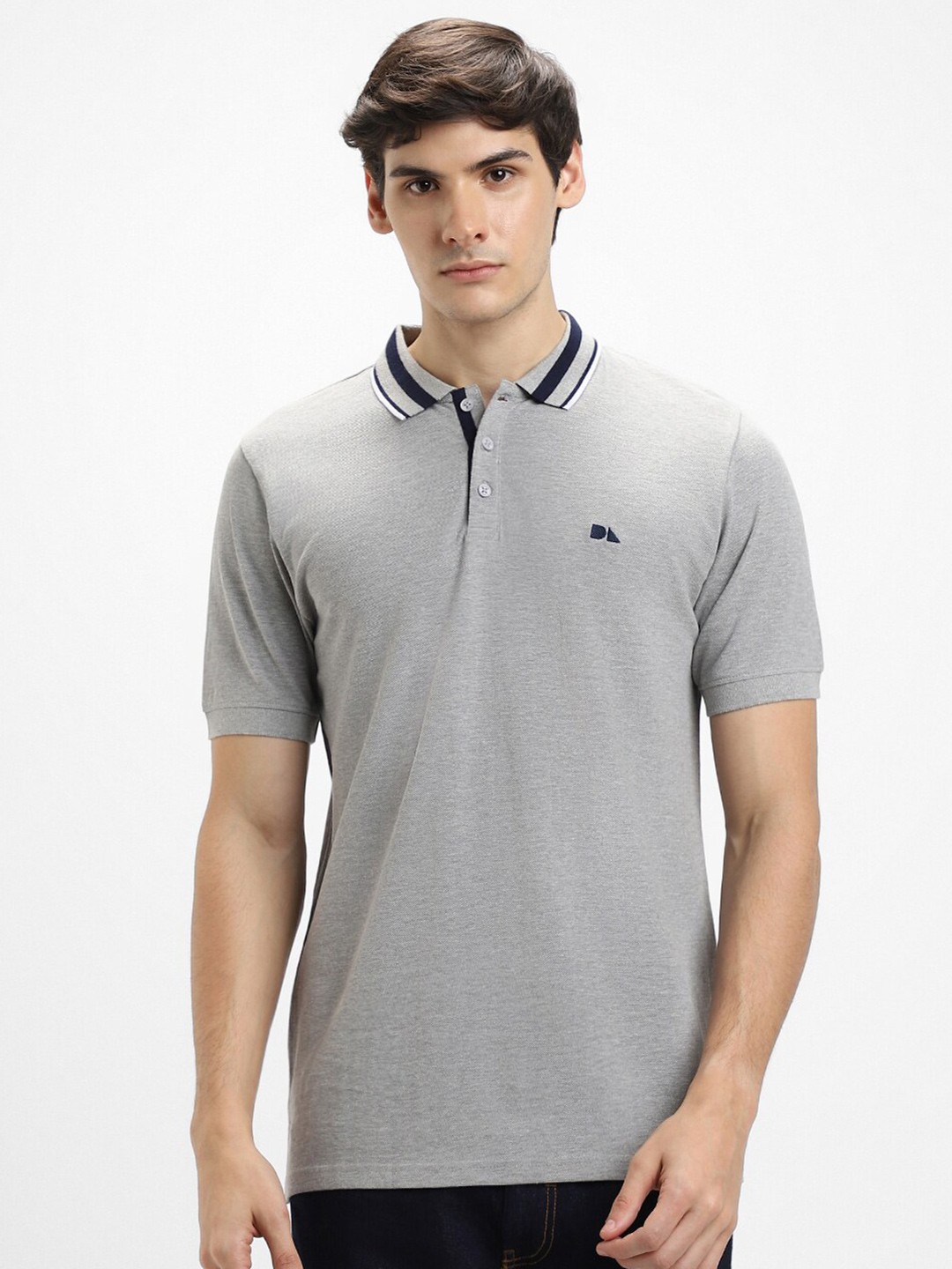 

Dennis Lingo Polo Collar Regular Fit Cotton T-shirt, Grey
