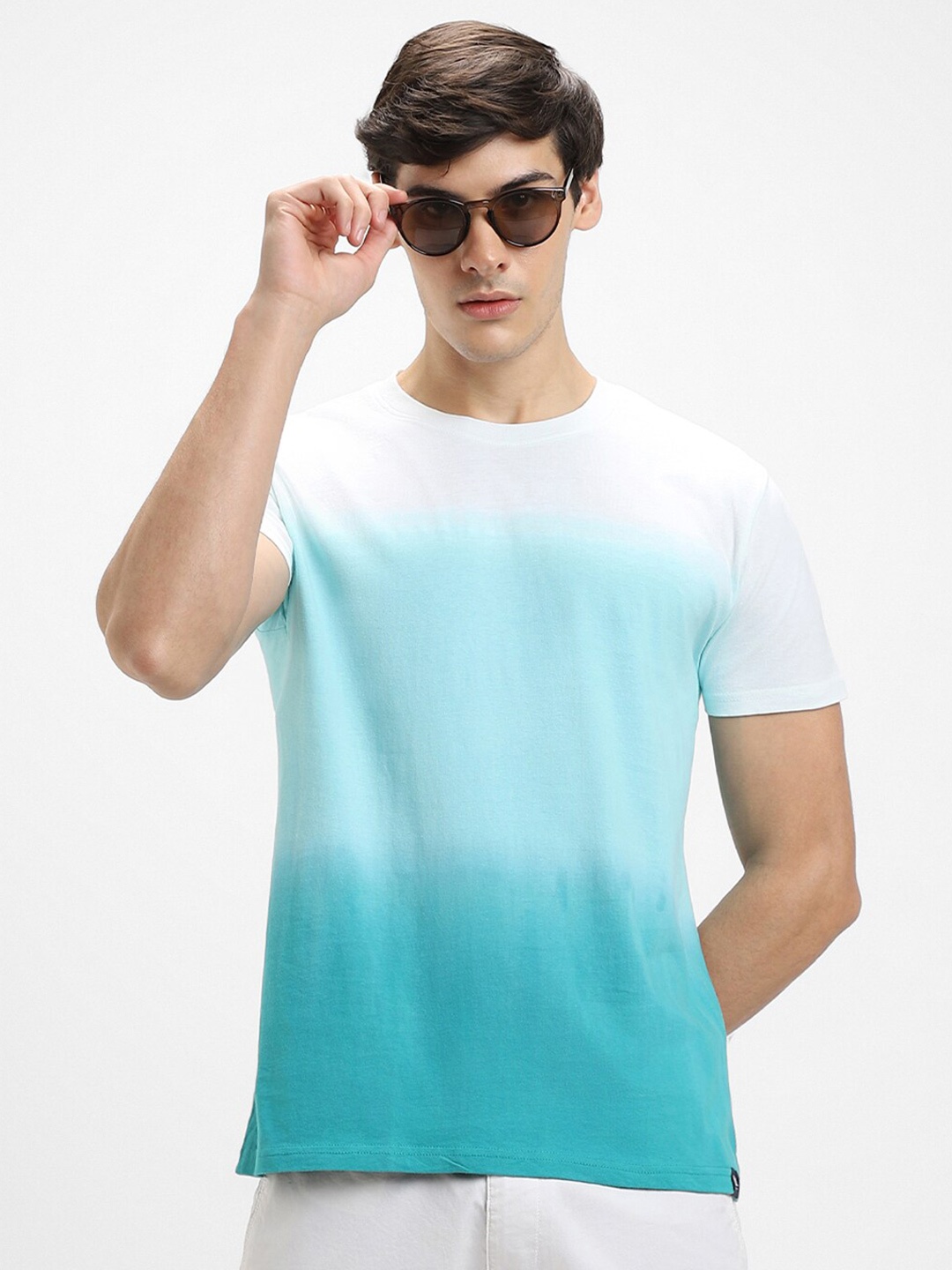 

Dennis Lingo Tie & Dye Pure Cotton Slim Fit T-shirt, Blue
