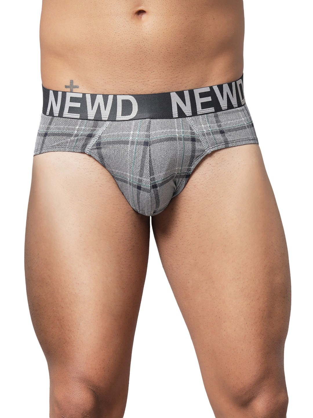 

NEWD Checked Logo-Band Briefs NBP14, Grey