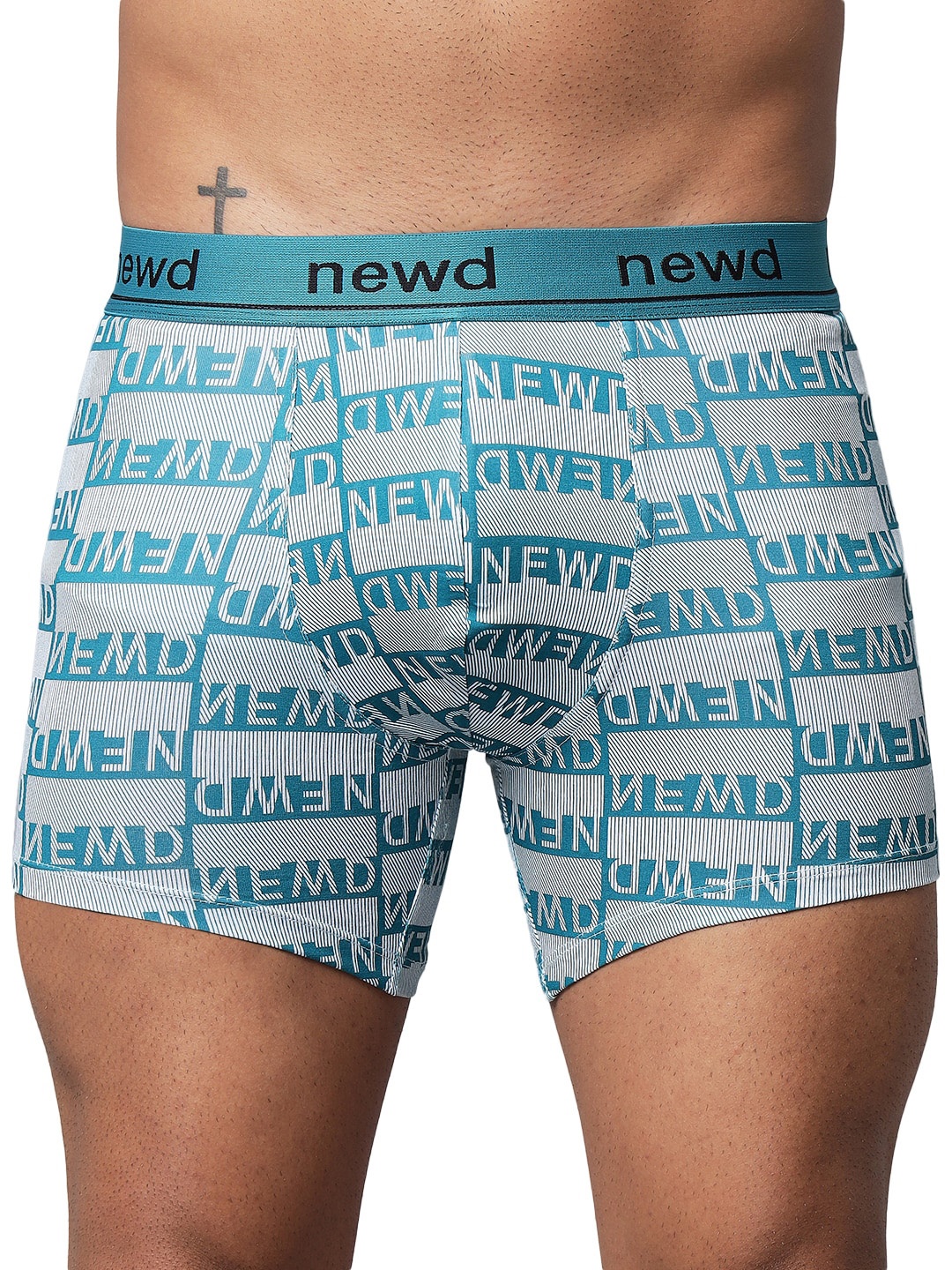 

NEWD Mid Rise Printed Trunks NTP14-N.GREY-S, Turquoise blue