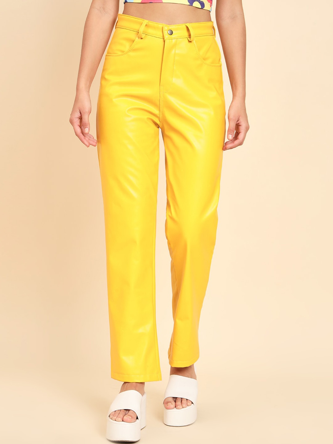 

MAZIE Women Original Mid-Rise Regular Trouser, Yellow