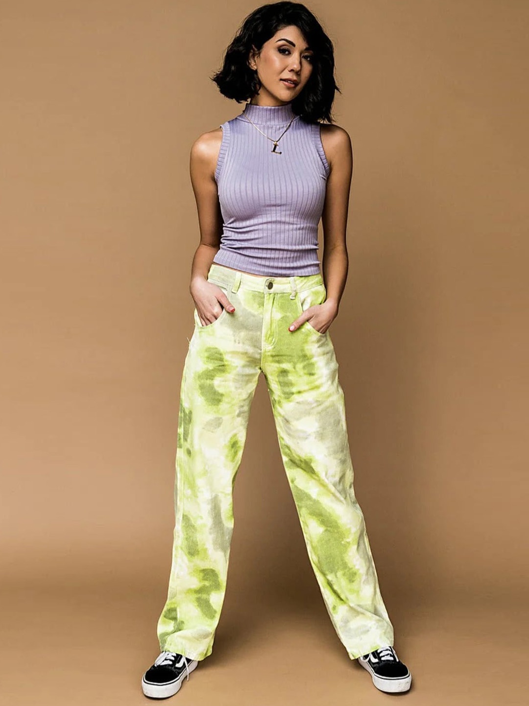 

MAZIE Women Original Abstract Printed Regular Trousers, Green