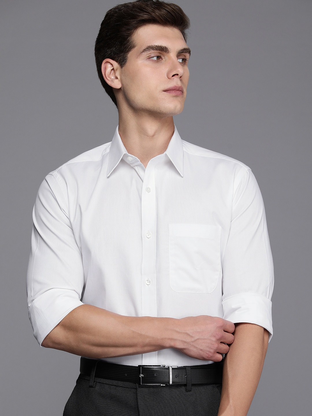 

Raymond Pure Cotton Solid Slim Fit Formal Shirt, White
