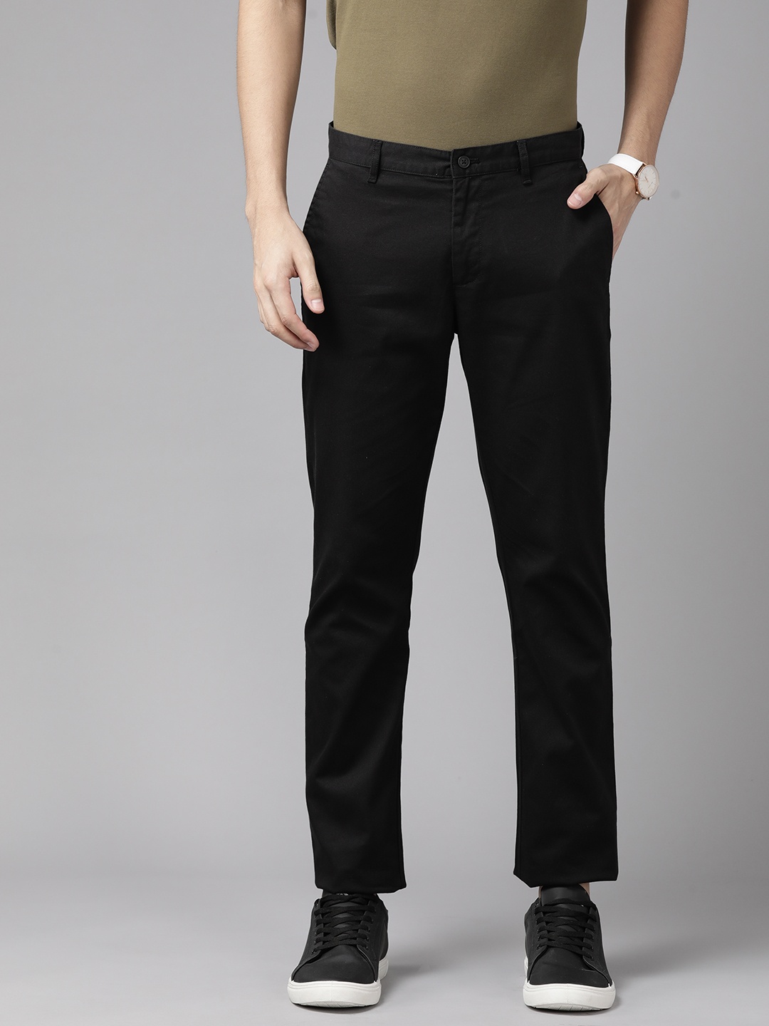 

Blackberrys Men Slim Fit Chinos, Black