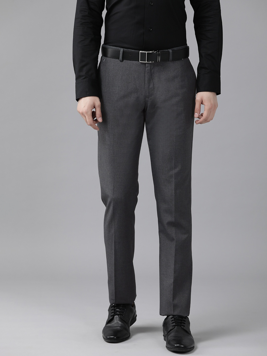 

Blackberrys Men Slim Fit Formal Trousers, Charcoal