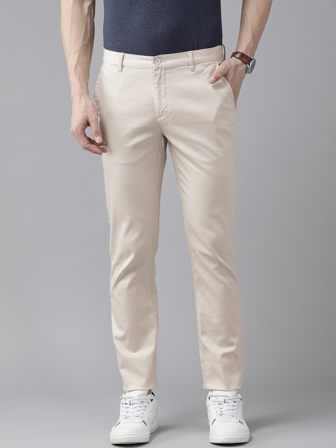 

Blackberrys Men Slim Fit Trousers, Beige