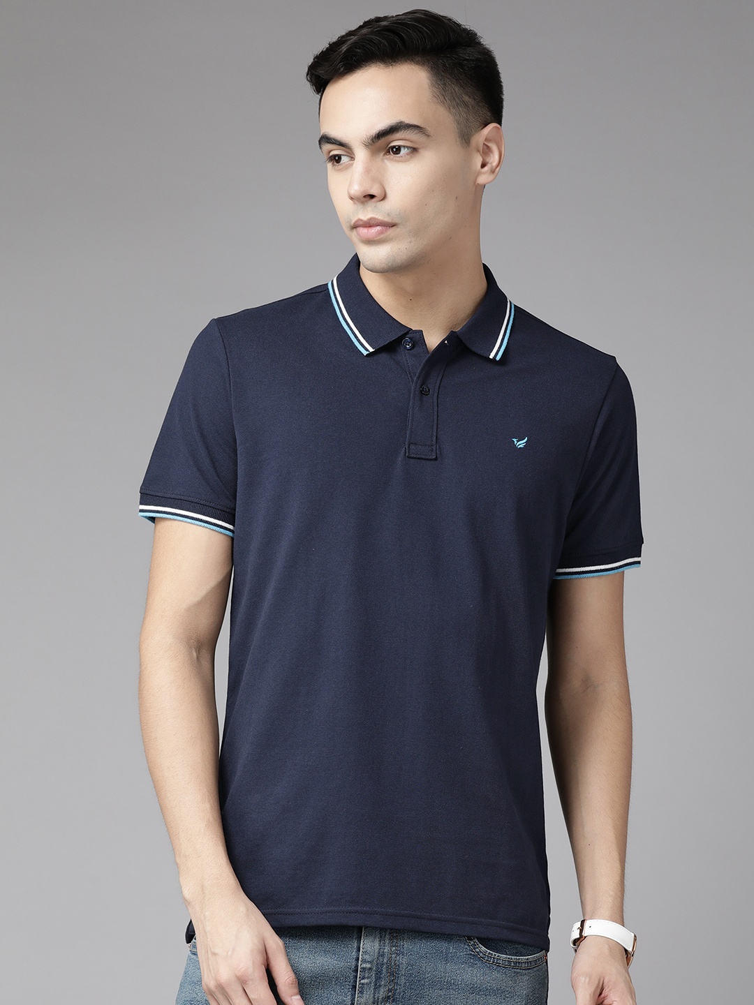 

Blackberrys Men Polo Collar Slim Fit T-shirt, Navy blue