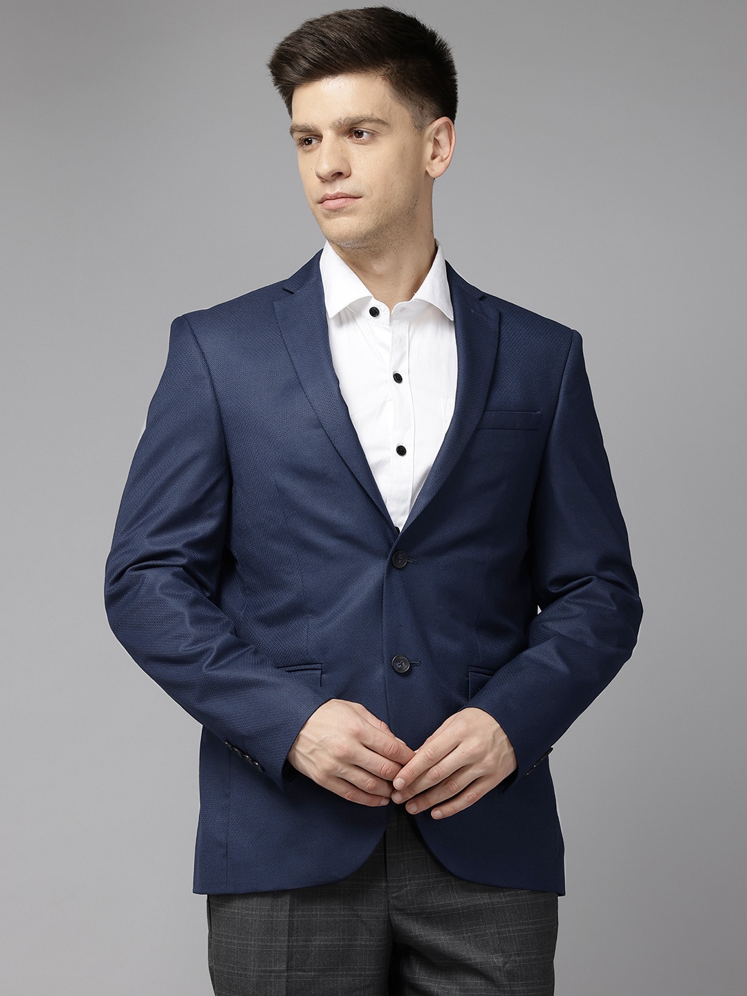 

Blackberrys Slim Fit Notched Lapel Single-Breasted Blazer, Navy blue