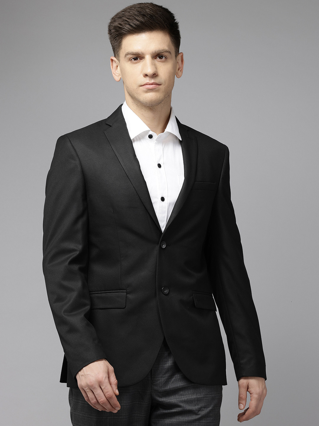 

Blackberrys Slim Fit Notched Lapel Single-Breasted Blazer, Black