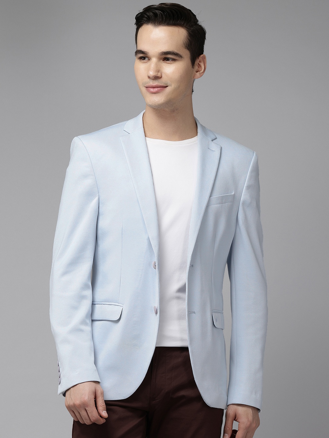 

Blackberrys Slim Fit Notched Lapel Single-Breasted Blazer, Blue