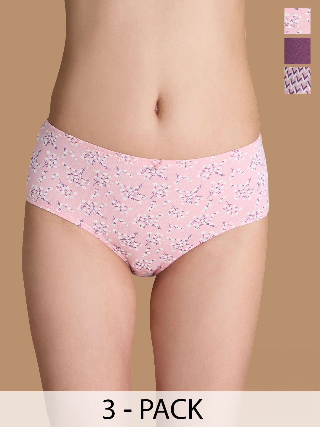 

Nykd Pack Of 3 Mid-Rise Assorted Anti-Odour Cotton Hipster Briefs NYP100-Assortment6
