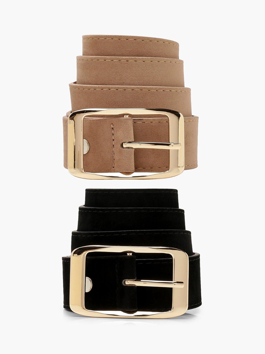 

Boohoo Women Pack of 2 Belt, Black