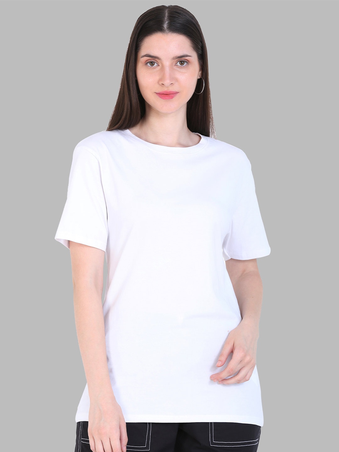 

Fasha Round Neck Cotton T-shirt, White