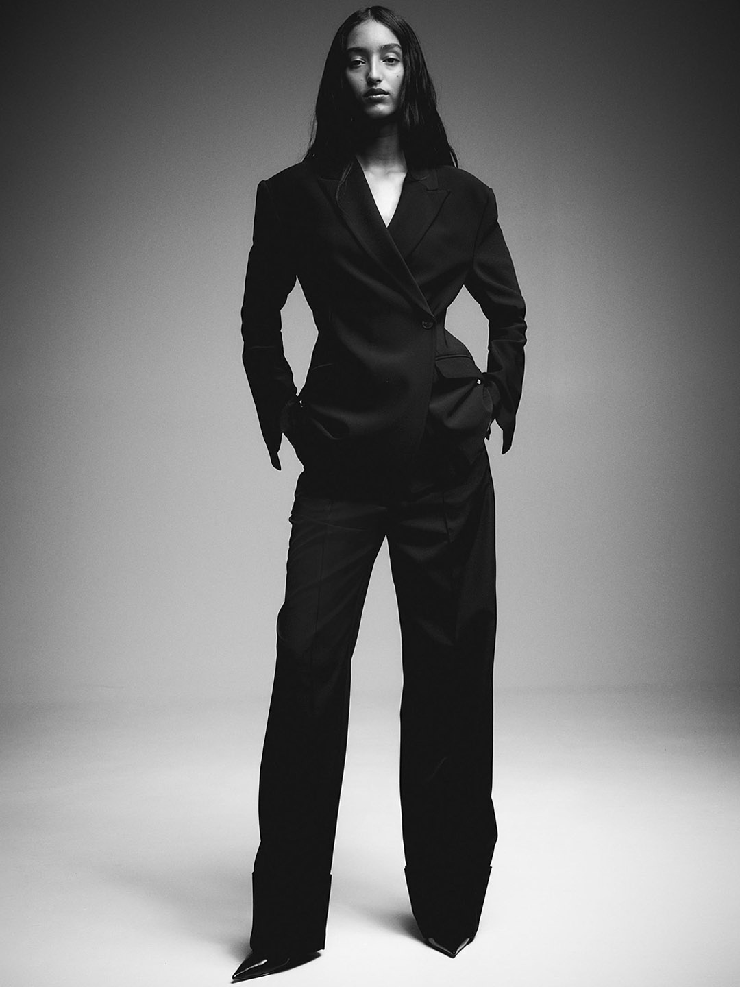 

H&M Double-Breasted Blazer, Black