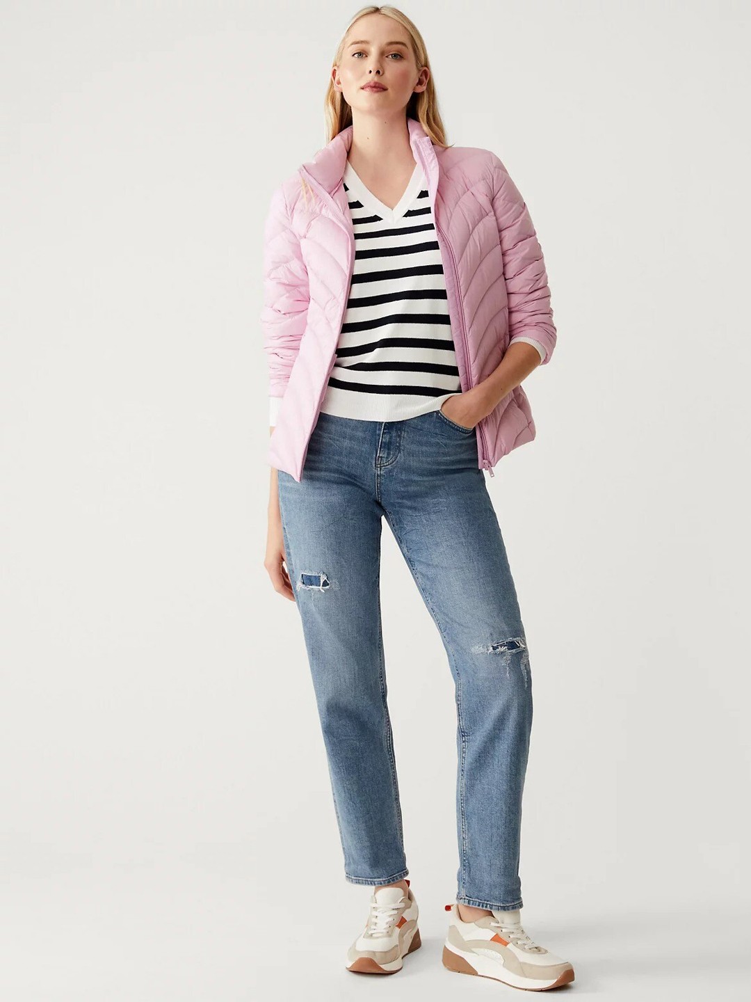 

Marks & Spencer Mock Collar Padded Jacket, Pink