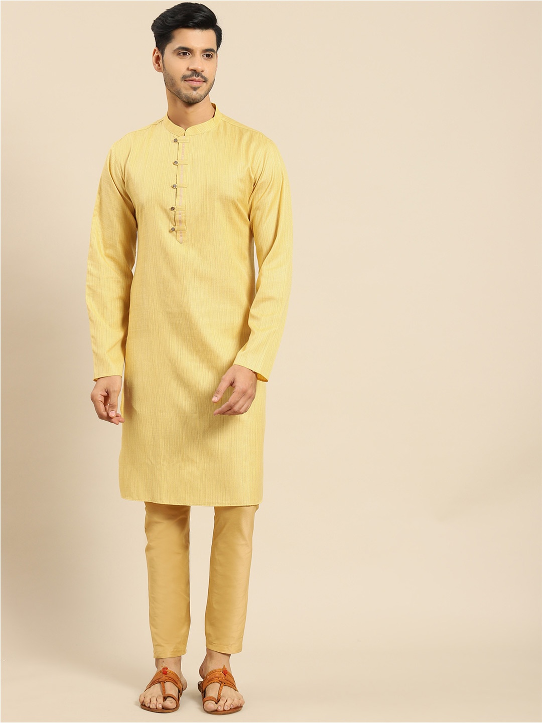 Anouk Regular Kurta With Churidar, Yellow
