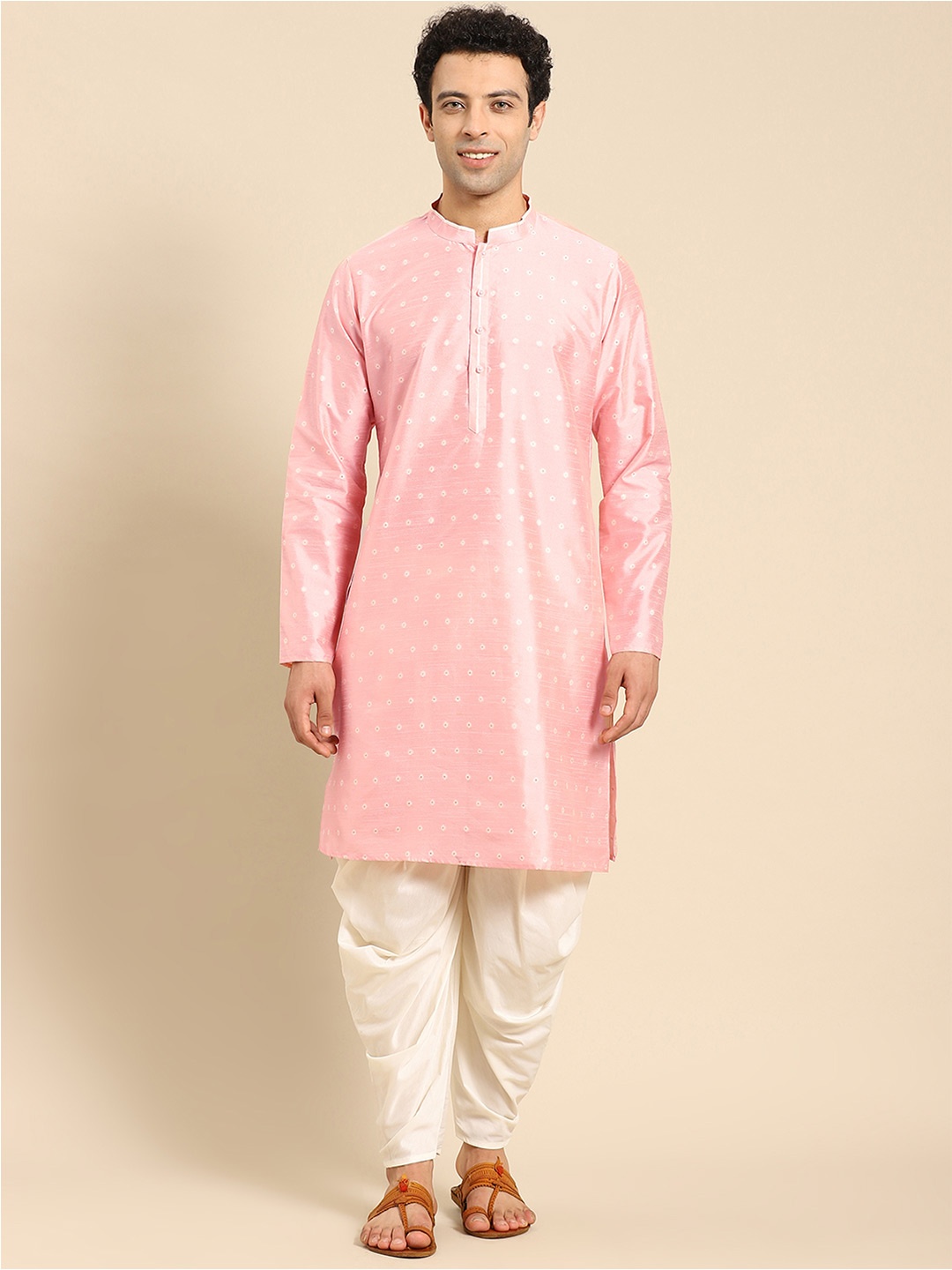 

Anouk Pink Regular Kurta with Dhoti Pants
