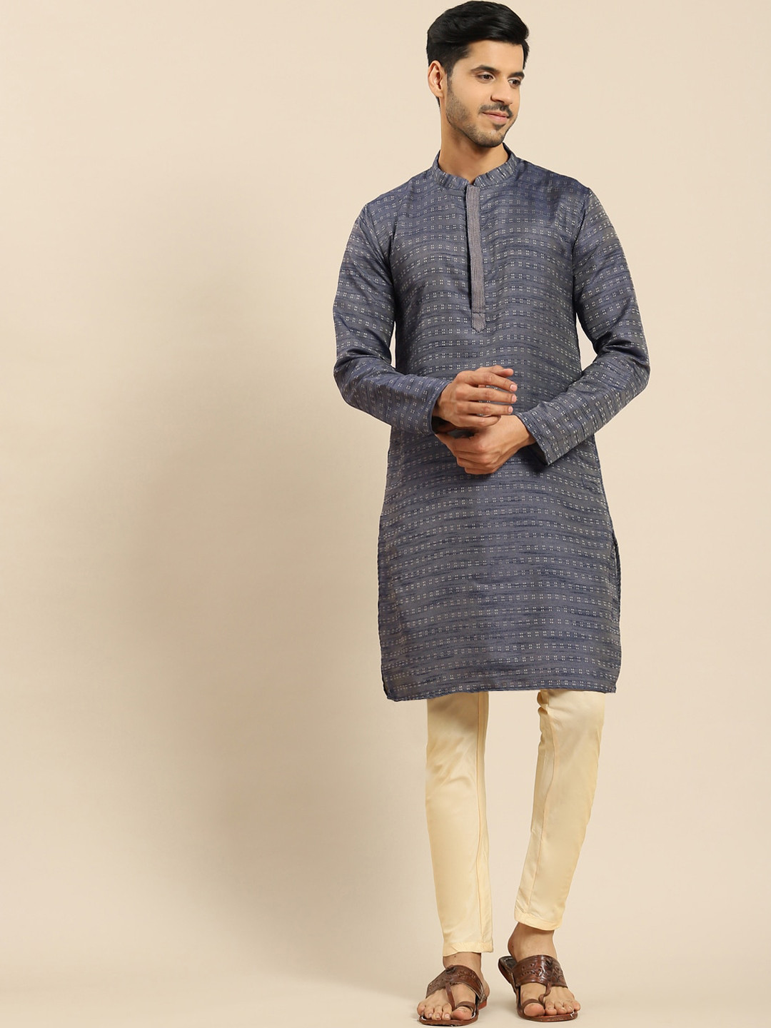 

Anouk Blue Regular Kurta with Trousers