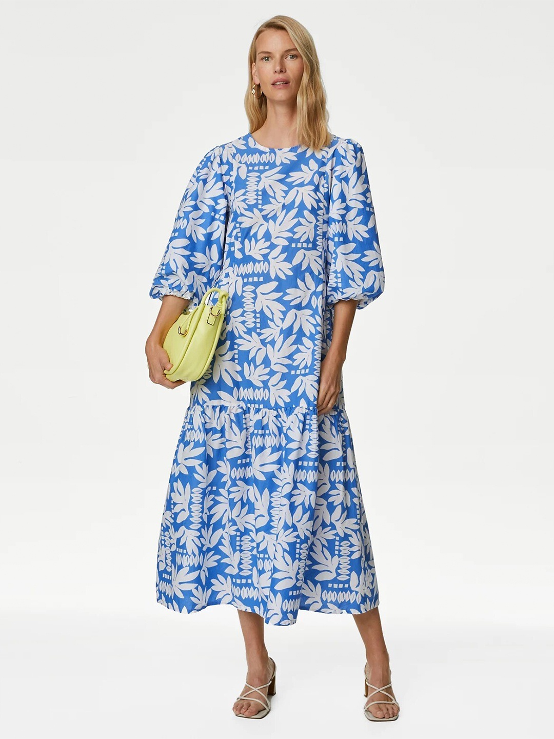 

Marks & Spencer Floral Print A-Line Maxi Dress, Blue