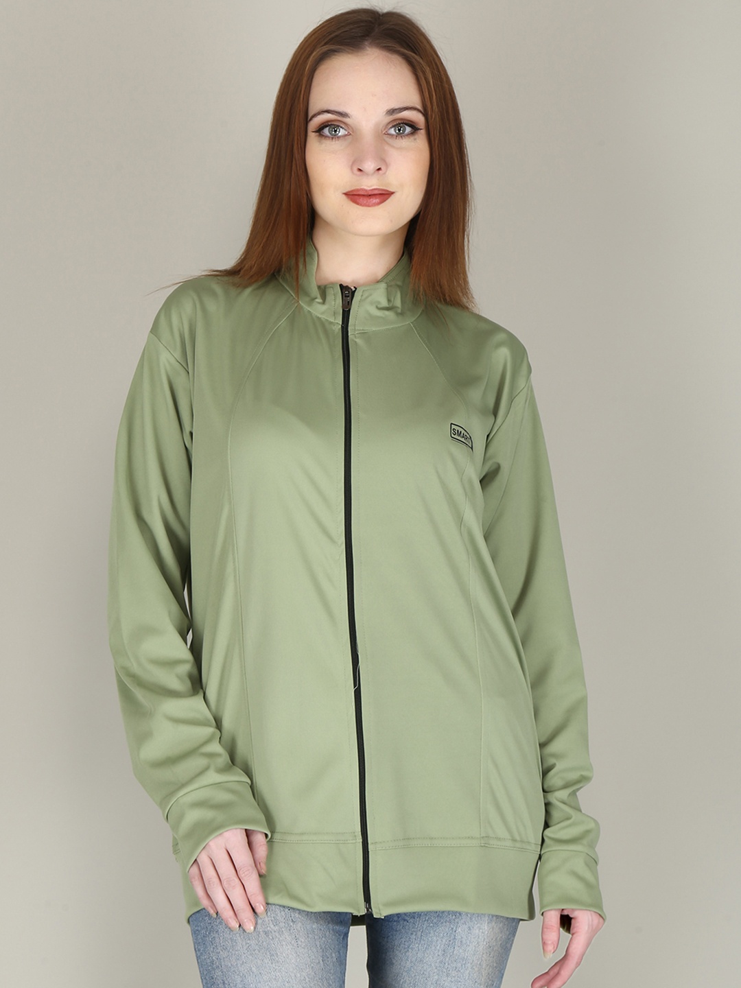 

FUBAR Stand Collar Sporty Jacket With Zip Detail, Green