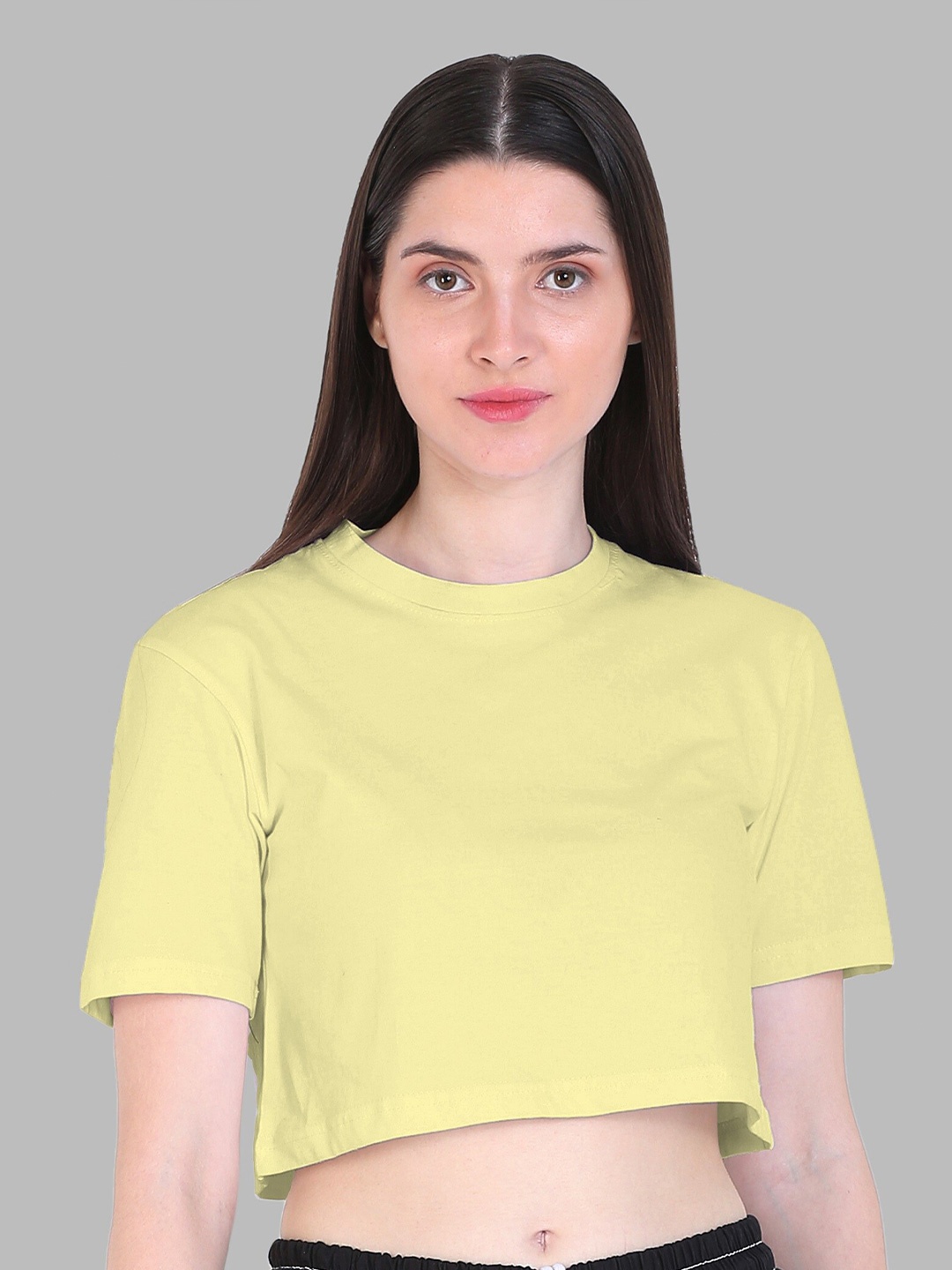 

Fasha Cotton Crop Oversized T-Shirt, Lime green