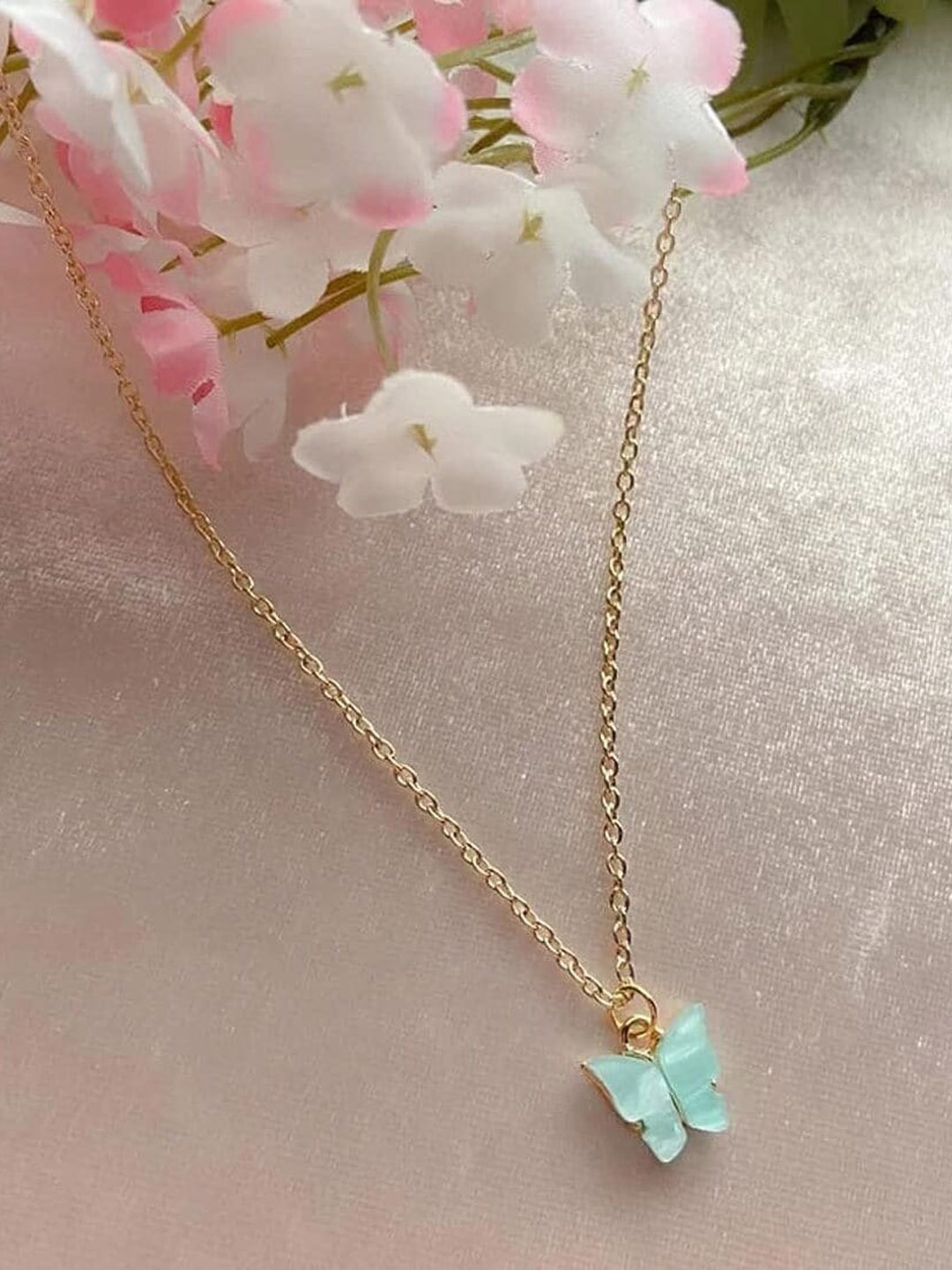 

ANNA CREATIONS Gold-Plated Butterfly Pendant With Chain
