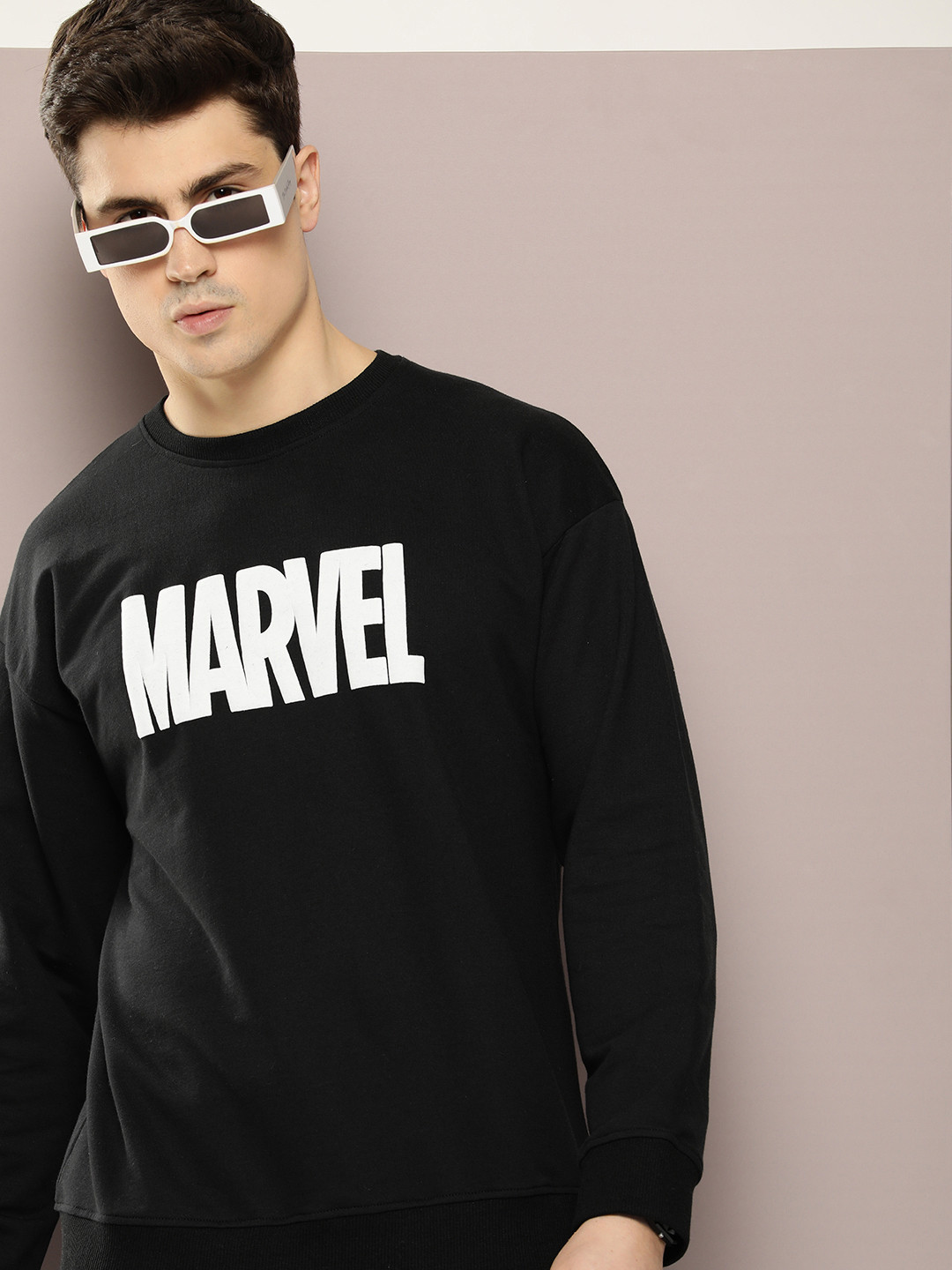 

Kook N Keech Men Marvel Printed Cotton Sweatshirt, Black