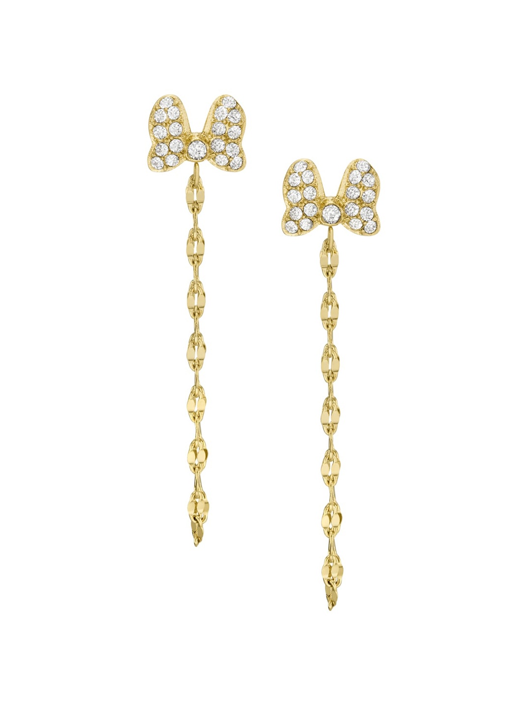 

Fossil Classic Artificial Stones-Studded Drop Earrings, Gold