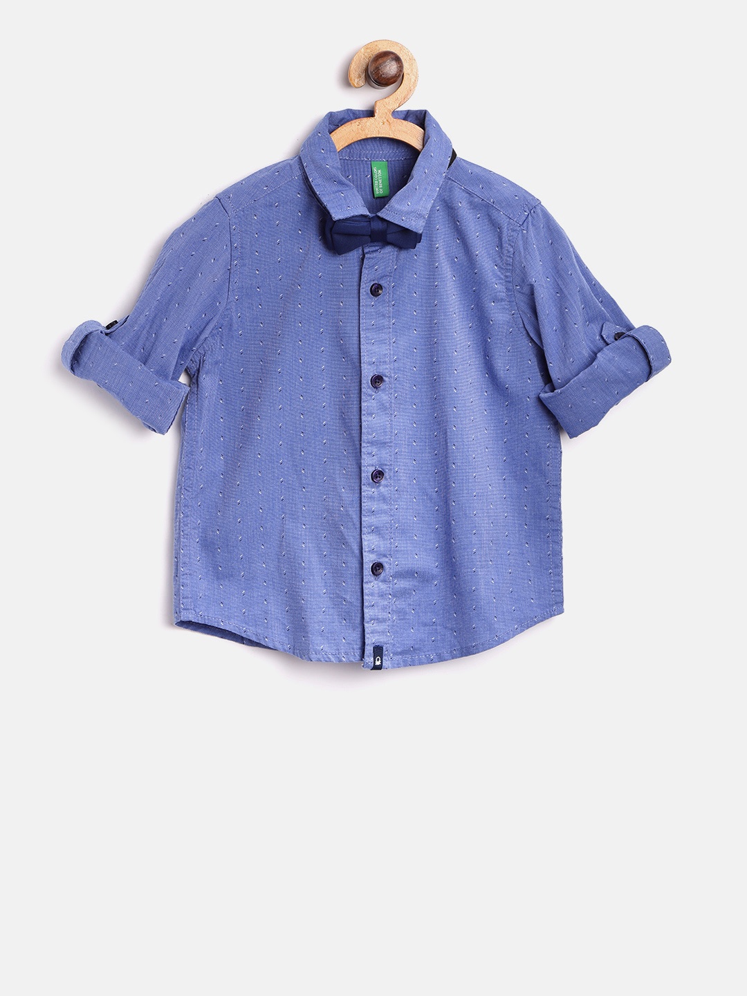 

United Colors of Benetton Boys Blue Regular Fit Printed Casual Shirt