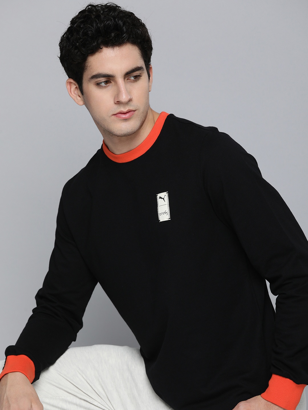 

one8 x PUMA Solid Long Sleeves Sweatshirt, Black