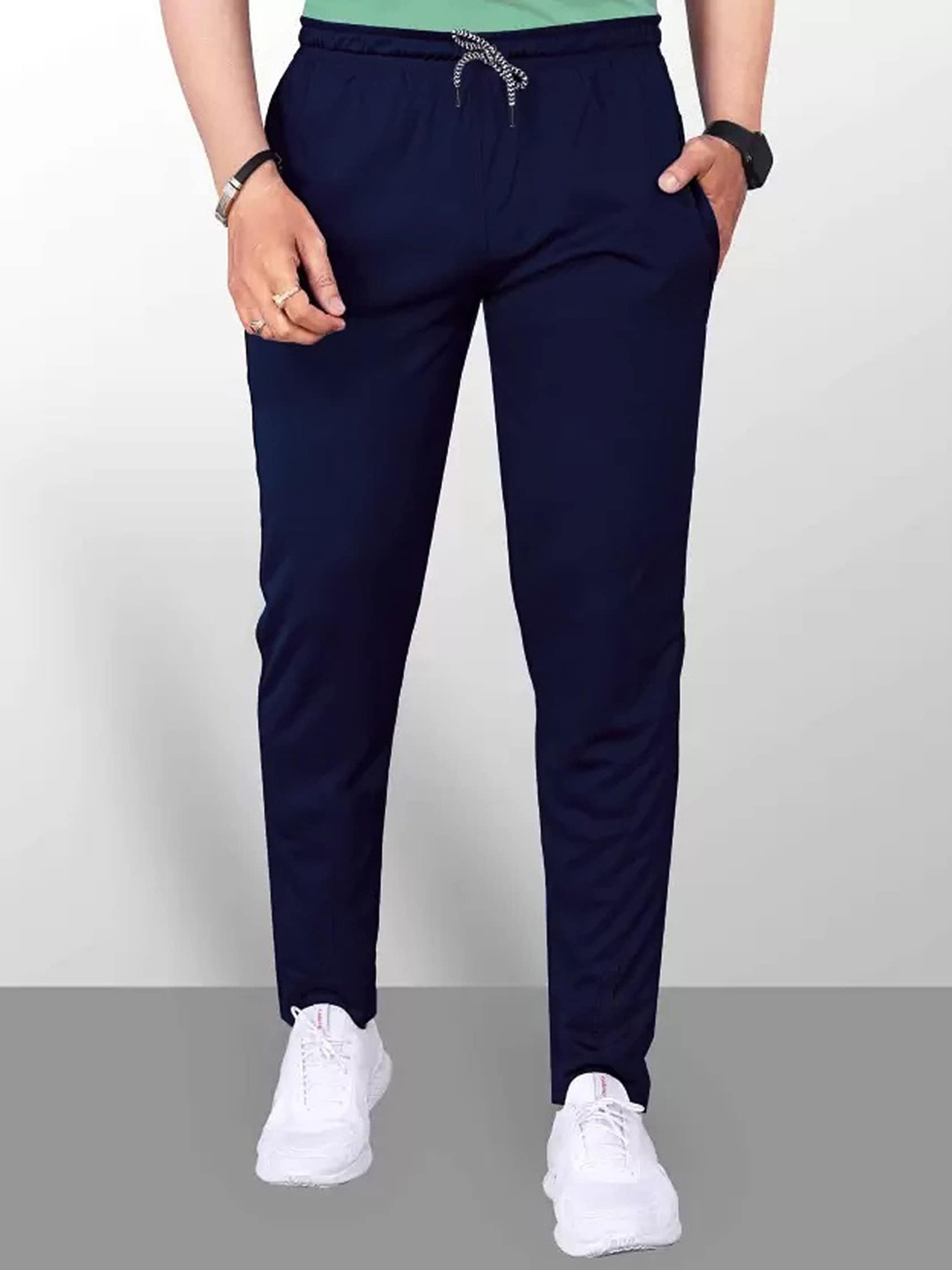 

FUBAR Men Mid-Rise Track Pants, Navy blue