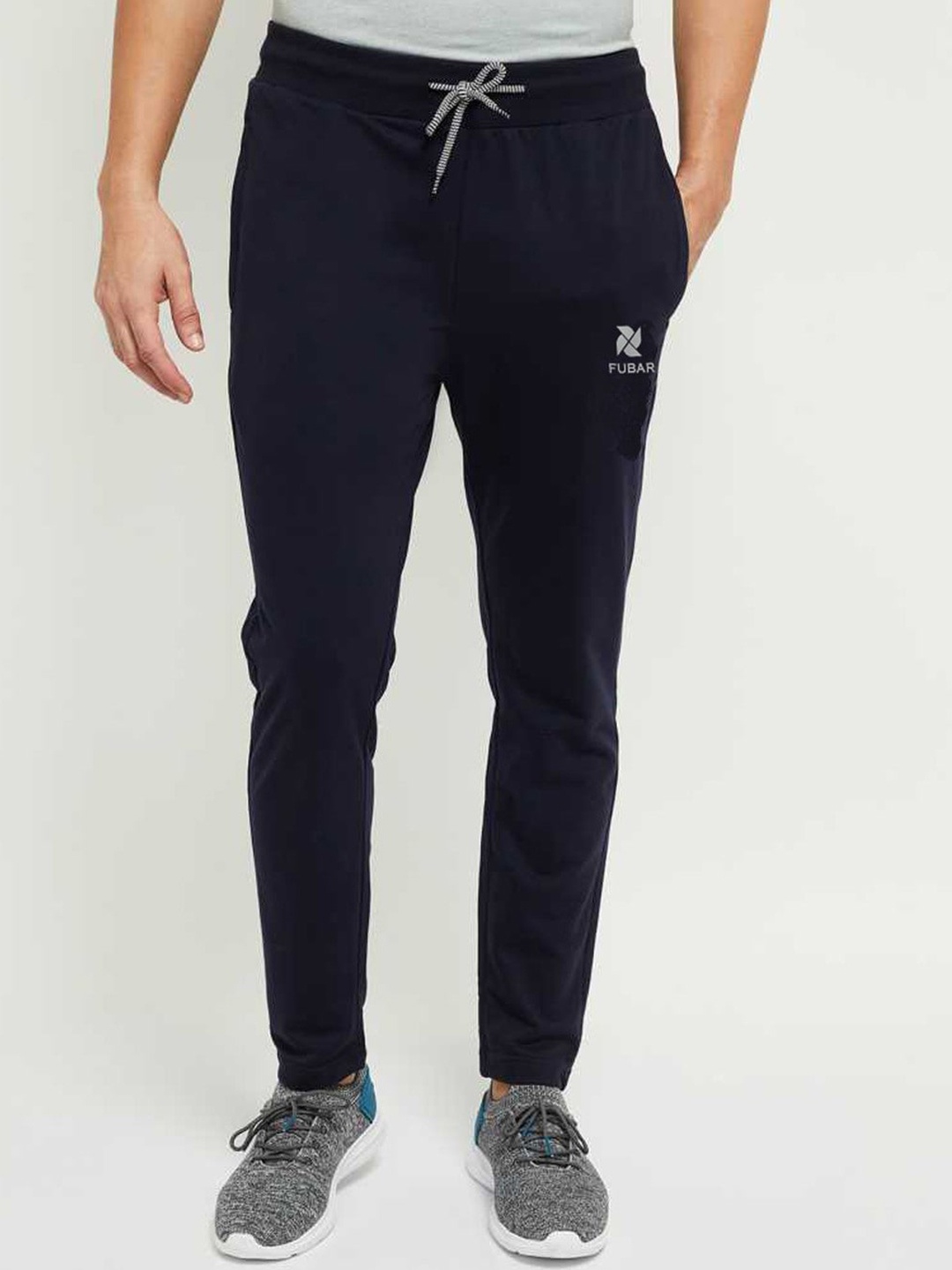 

FUBAR Men Mid-Rise Track Pants, Navy blue