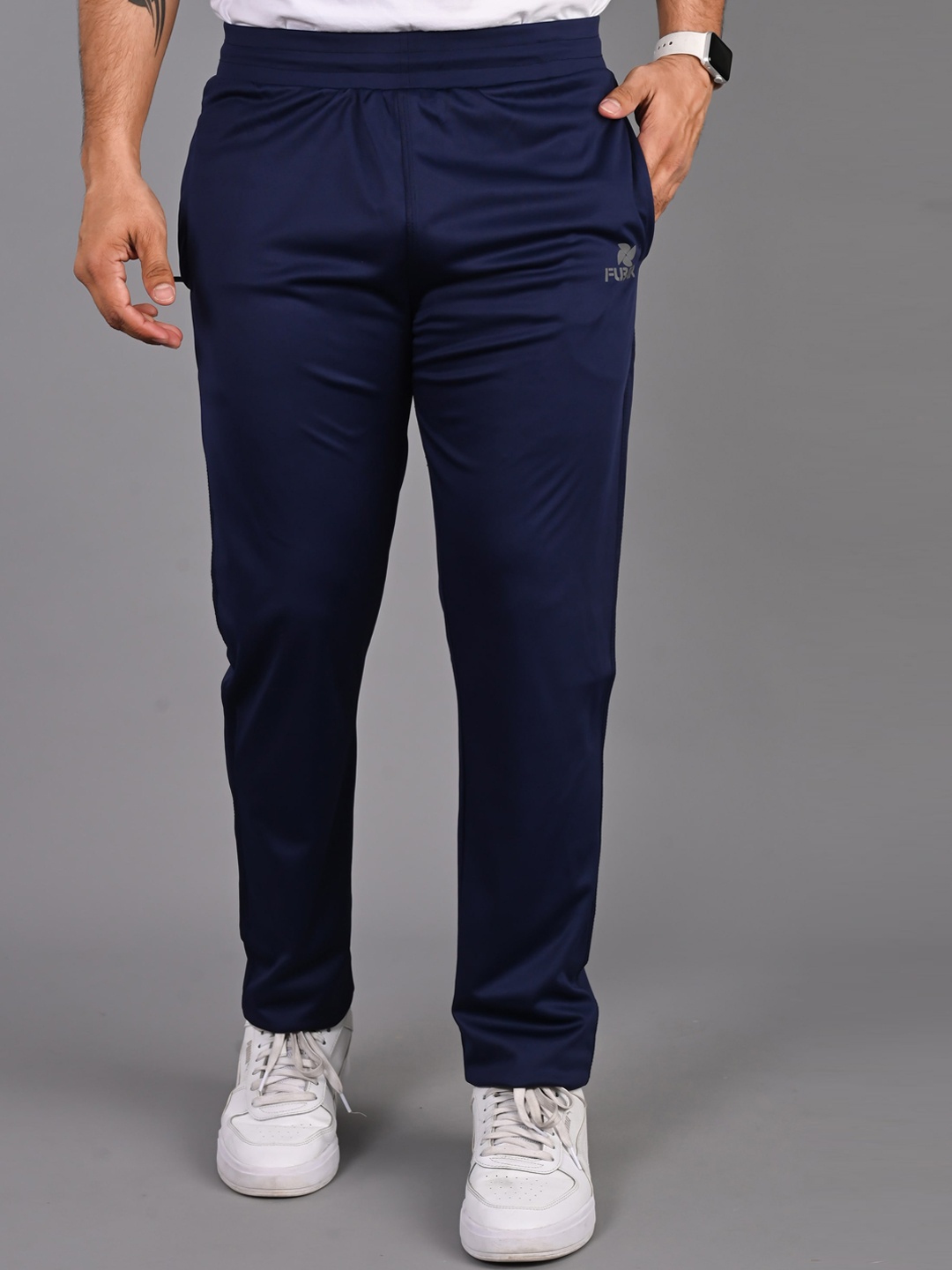 

FUBAR Men Mid-Rise Track Pants, Navy blue