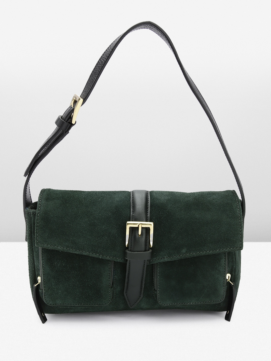 

Hidesign Leather Structured Satchel Bag, Green