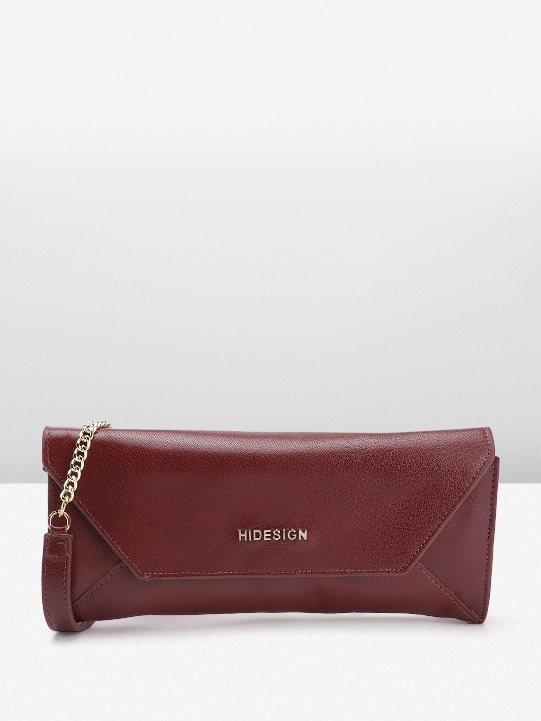 

Hidesign Women Leather Envelope Wallet with Sling Strap, Maroon