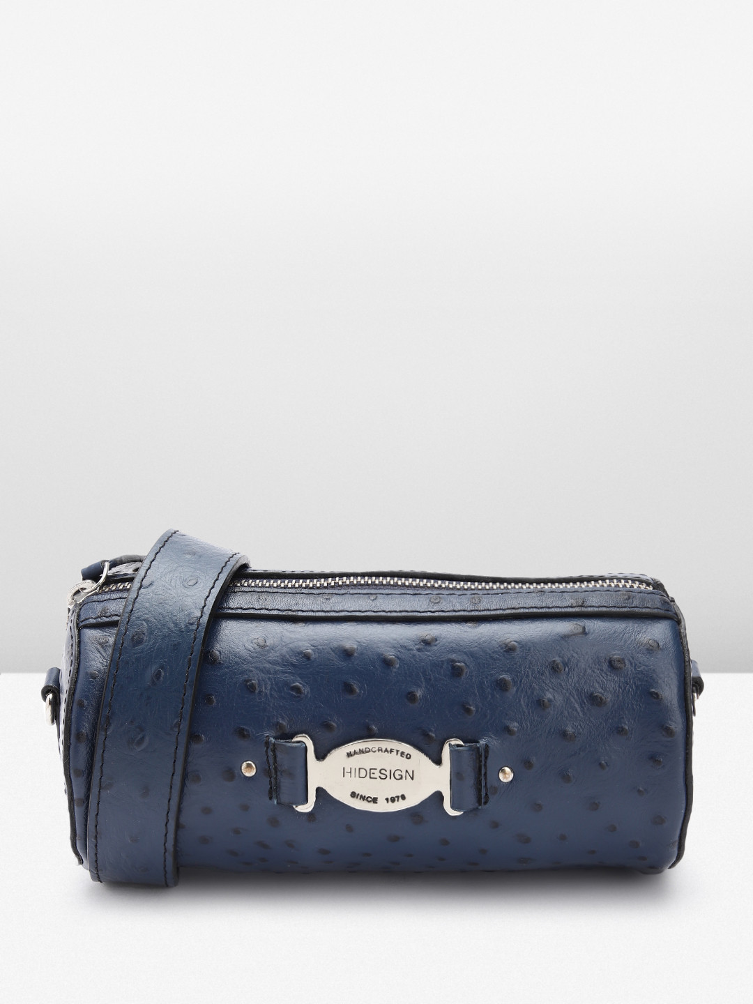 

Hidesign Textured Leather Bowling Sling Bag, Navy blue