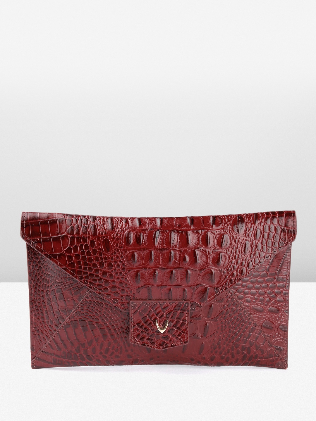 

Hidesign Croc Textured Envelope Clutch, Maroon