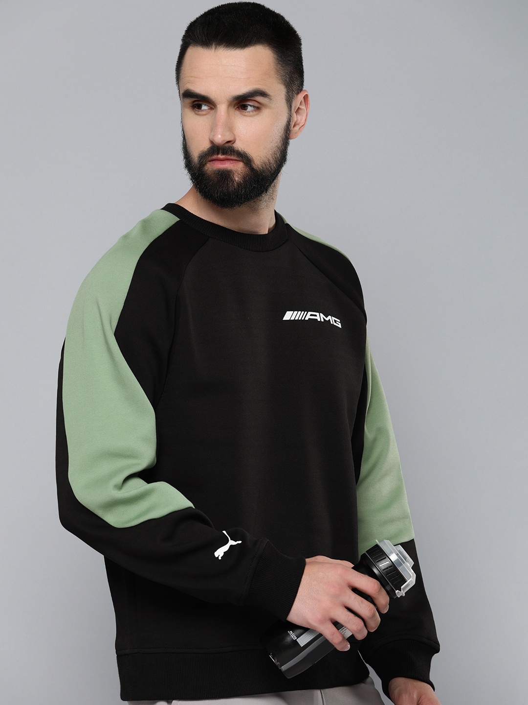 PUMA Motorsport Mercedes-AMG Colourblocked Sweatshirt, Black