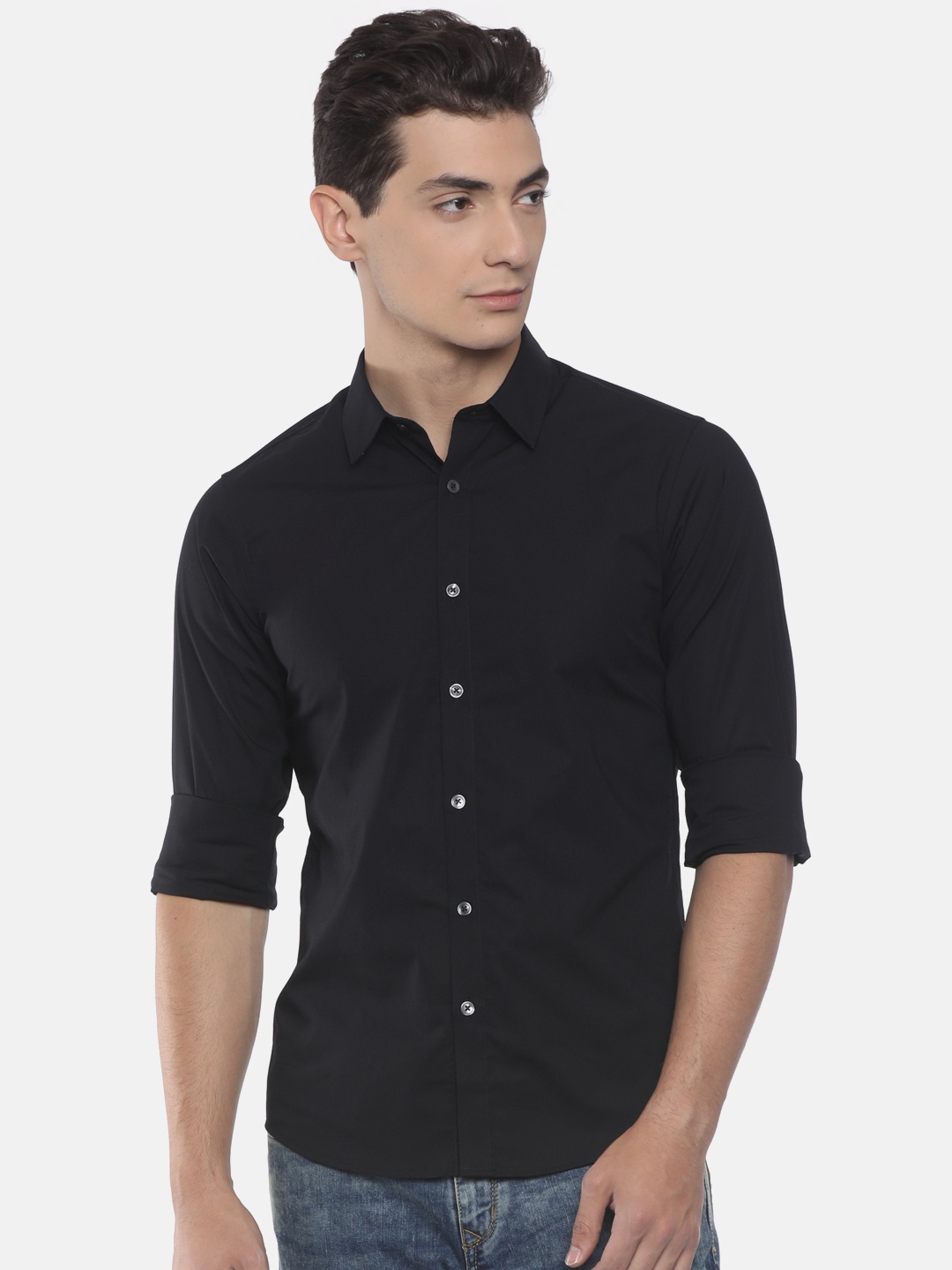 

Pepe Jeans Men Black Slim Fit Solid Casual Shirt