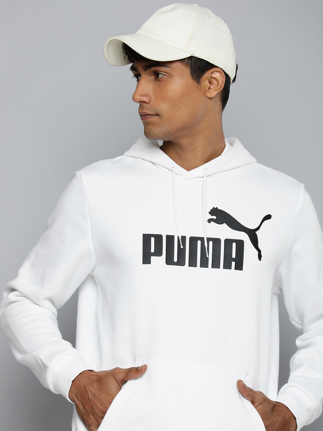 

Puma Essential Big Logo Regular Fit Printed Hooded Sweatshirt, White