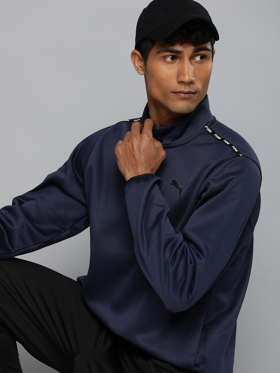 

Puma Solid PWRFleece Quarter-Zip warmCELL Training Sporty Jacket, Navy blue