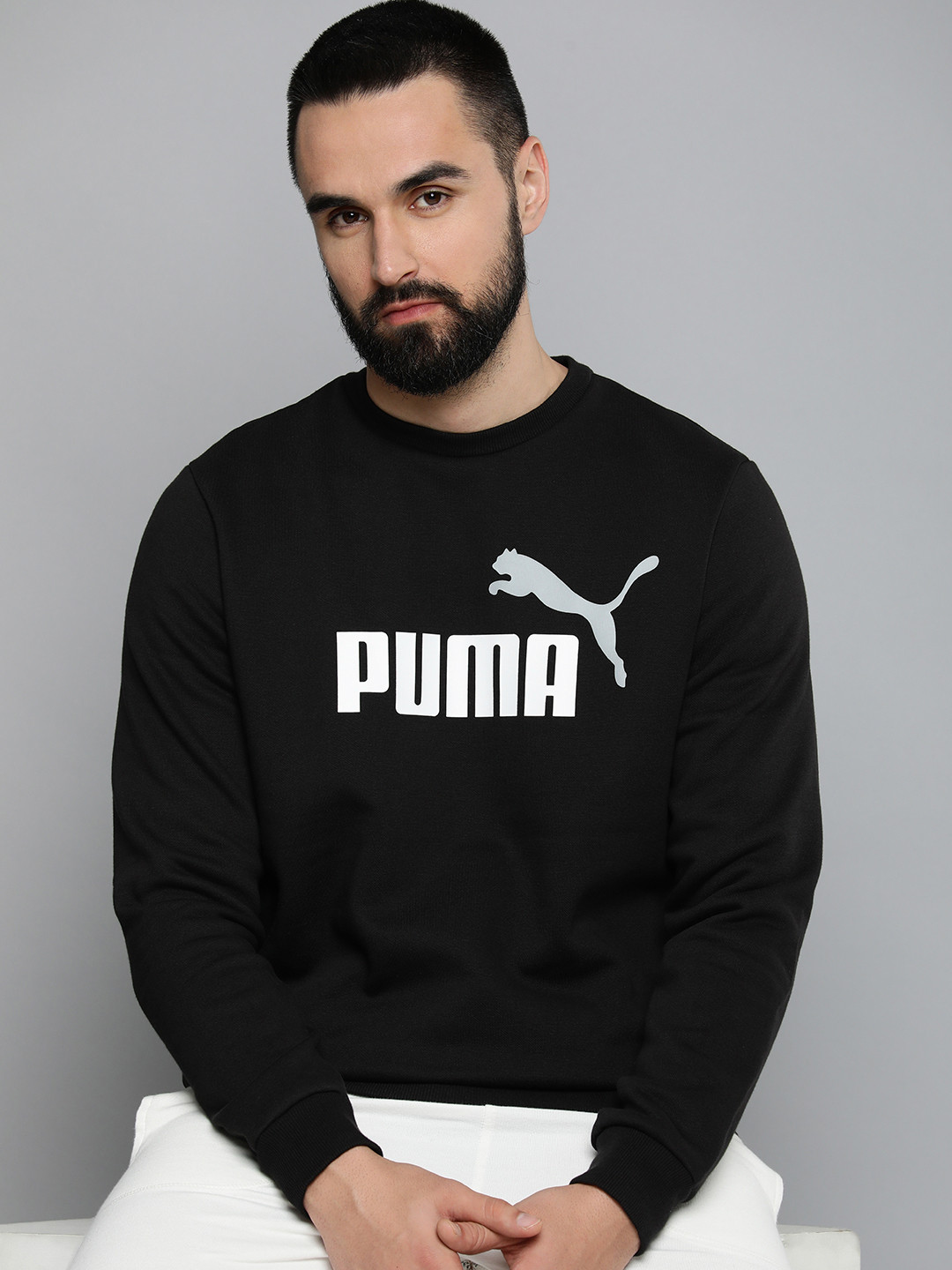 

Puma Essentials Big Logo Printed Outdoor Sweatshirt, Black