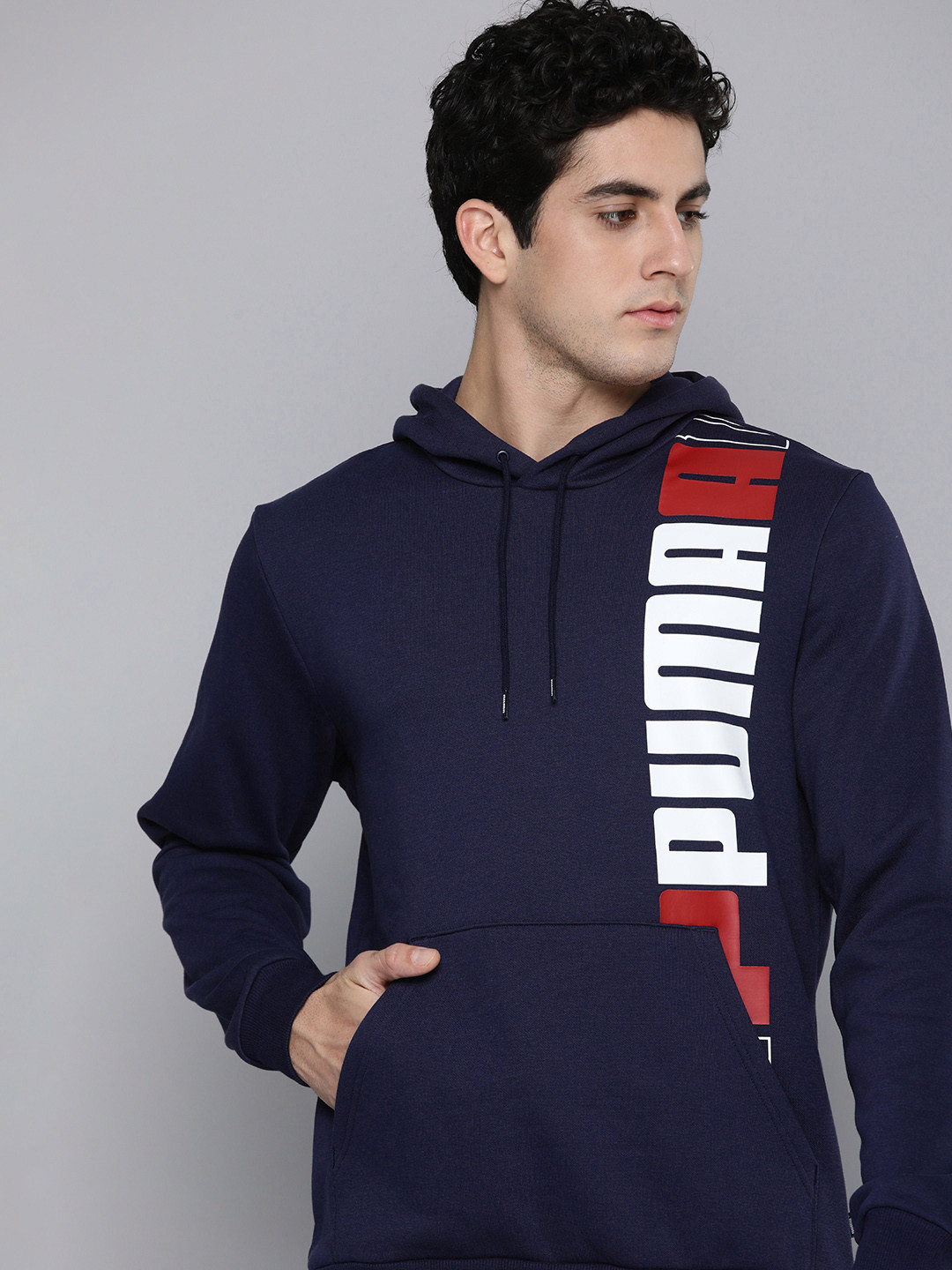 

Puma Printed Hooded Sweatshirt, Navy blue