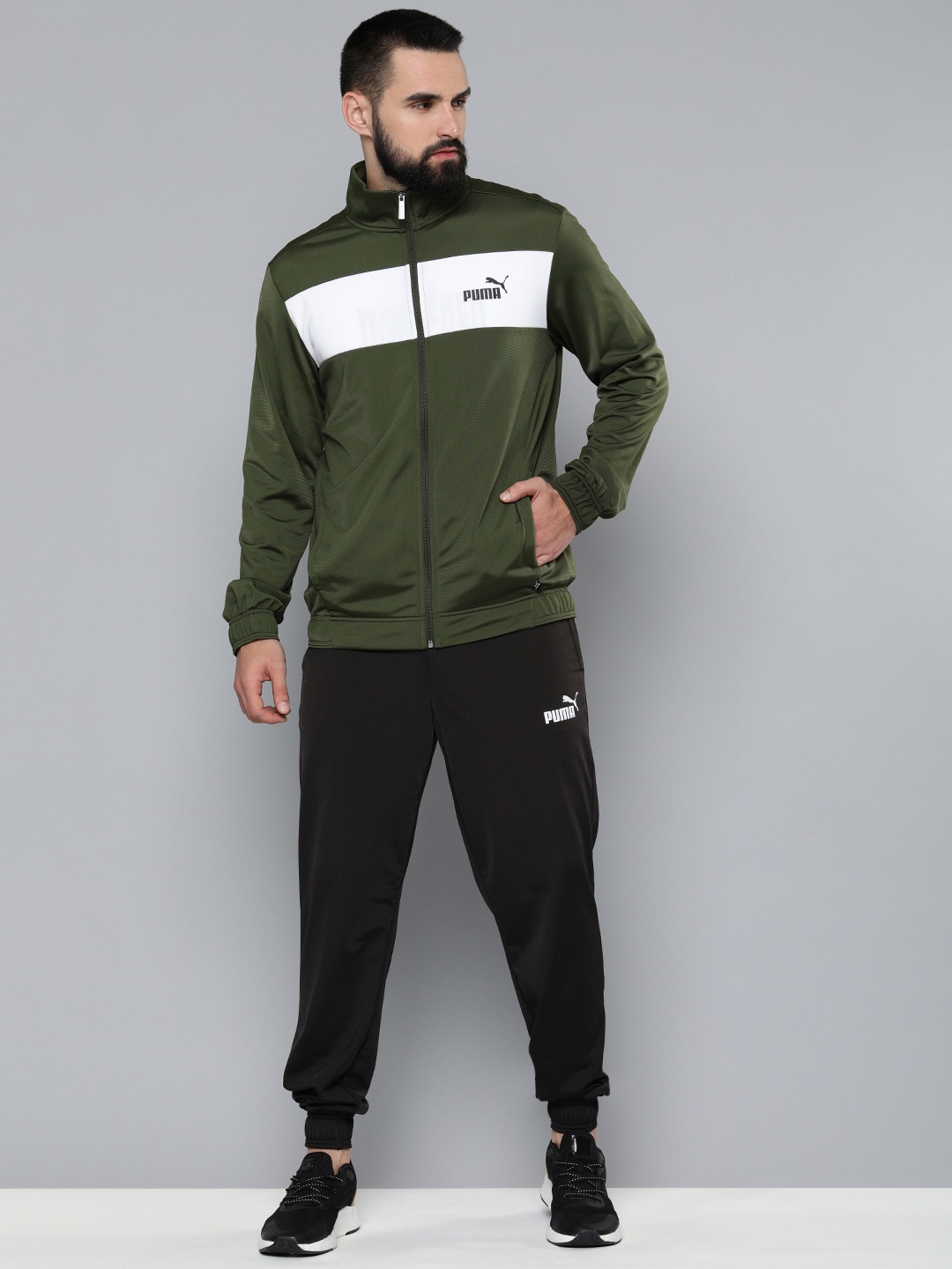 

Puma Men Cl Jacket & Joggers Tracksuits, Olive