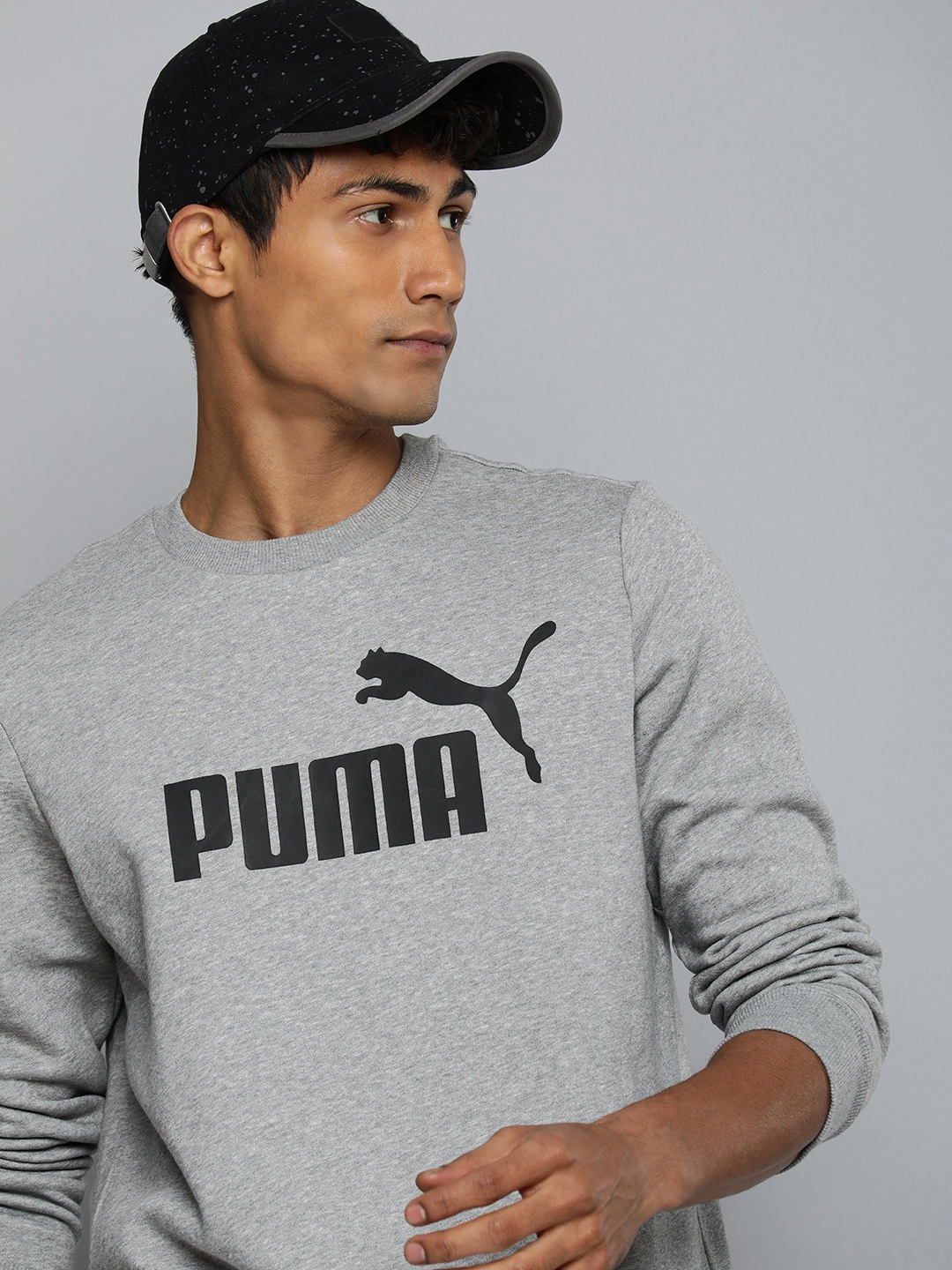 

Puma Ess Big Logo Crew FL Printed Sweatshirt, Grey