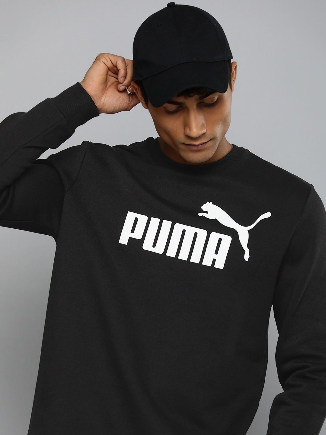 

Puma Printed Ess Big Logo Crew FL Sweatshirt, Black
