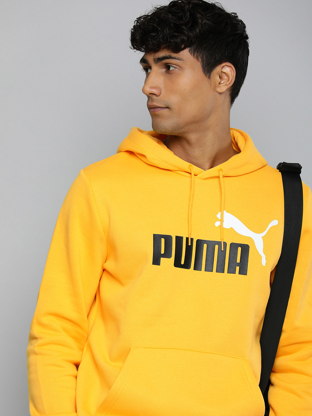 

Puma Essential+ 2 Colour Big Logo Regular Fit Hooded Sweatshirt, Yellow